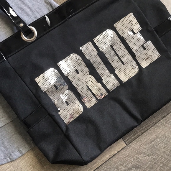 CALLING ALL BRIDES!! BRIDE Hi-low Tee & Sequin Tote - Picture 2 of 13
